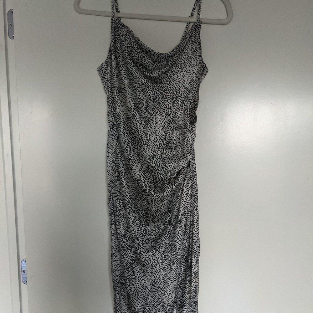 Pookie & Sebastian Abril Leopard Print Surplus Dress